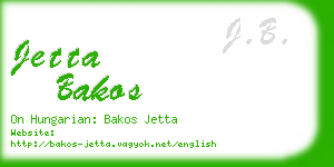 jetta bakos business card